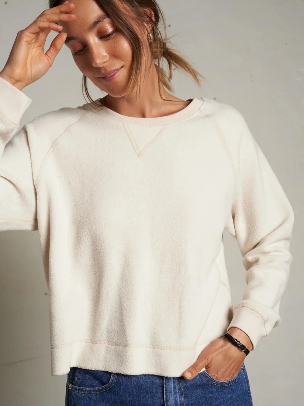 perfectwhitetee Eden Sweatshirt in Sugar -XS